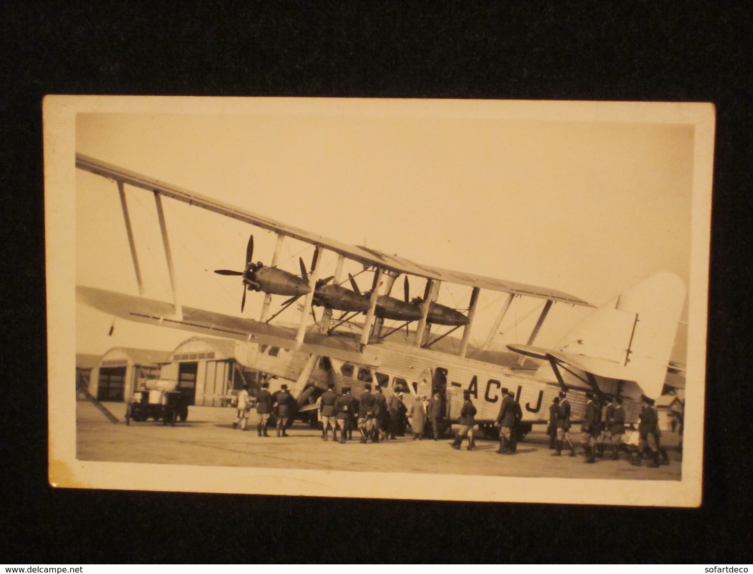 Photo D'avion Anglais De L'Imperial Airways, Short L17 "Scylla" 6-AC-JJ, 1934, à Paris Avec Officiers Armée Française. - Aviation