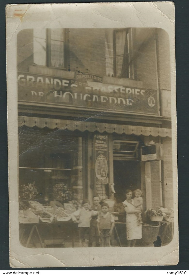 Liège. Photo-carte. Grande Brasserie Hougarde. Rue Basse Wez, 214. Dépositaire H. Bartholomé. 3 Scans. - Luik