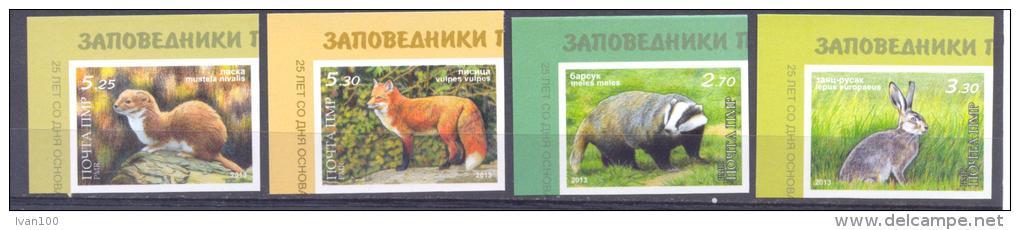 2013. Transnistria, Natural Reserve Jagorlyk, Mammals, 4v IMPERFORATED, Mint/** - Other & Unclassified