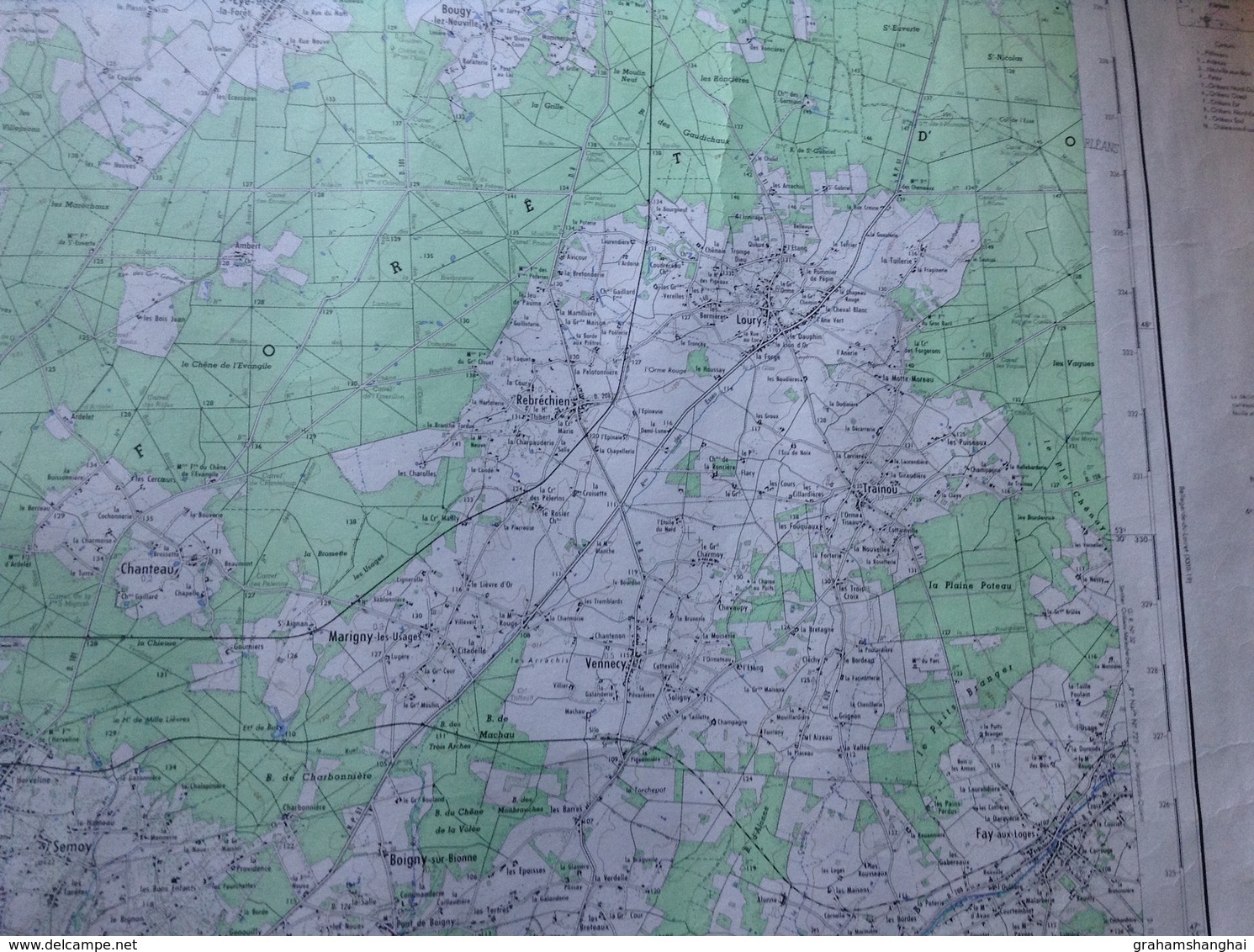 Map Sheet Feuille De Carte France Orleans City & Surrounding Area To North & East 1:50,000 Scale 1957 - Geographical Maps