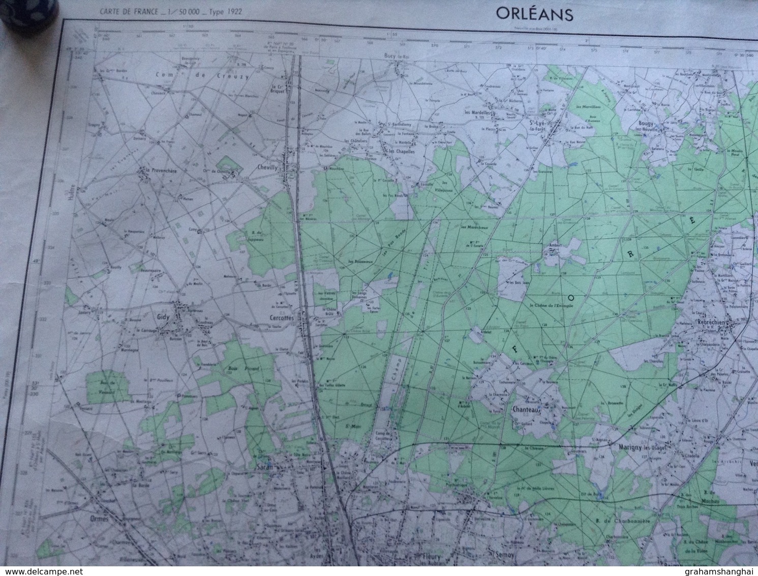 Map Sheet Feuille De Carte France Orleans City & Surrounding Area To North & East 1:50,000 Scale 1957 - Geographical Maps