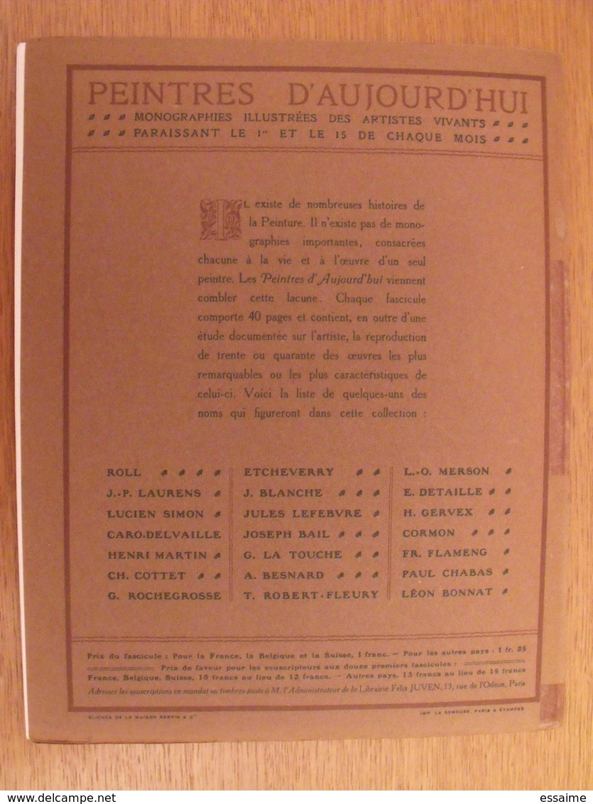 Henri Martin. Félix Juven 1910. peintres d'aujourd'hui n° 5. vie, oeuvre, nombreuses reproductions peintures.