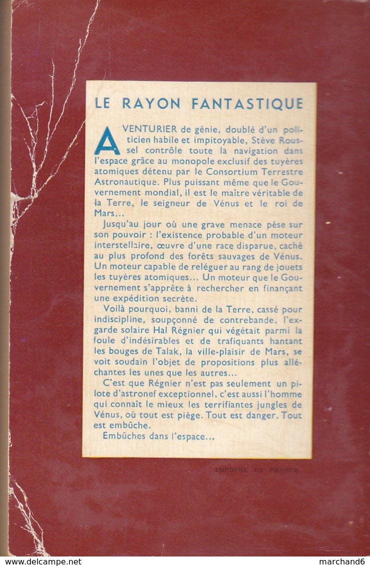 Science Fiction Le Rayon Fantastique Embuches Dans L Espace N°53 François Pagery 1958 - Le Rayon Fantastique