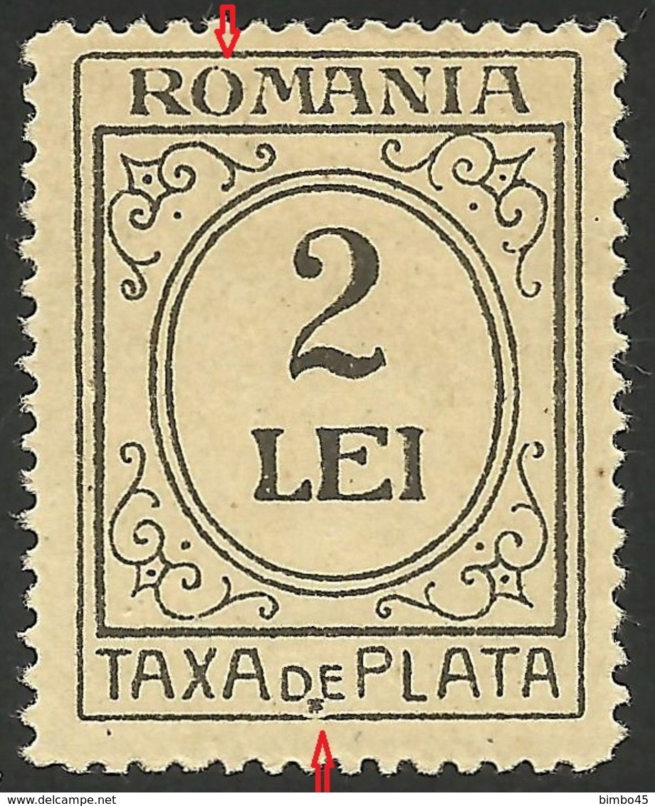 Romania 1920/1926 Mi.no.59 Portomarken  Rare Error.MNH - Plaatfouten En Curiosa