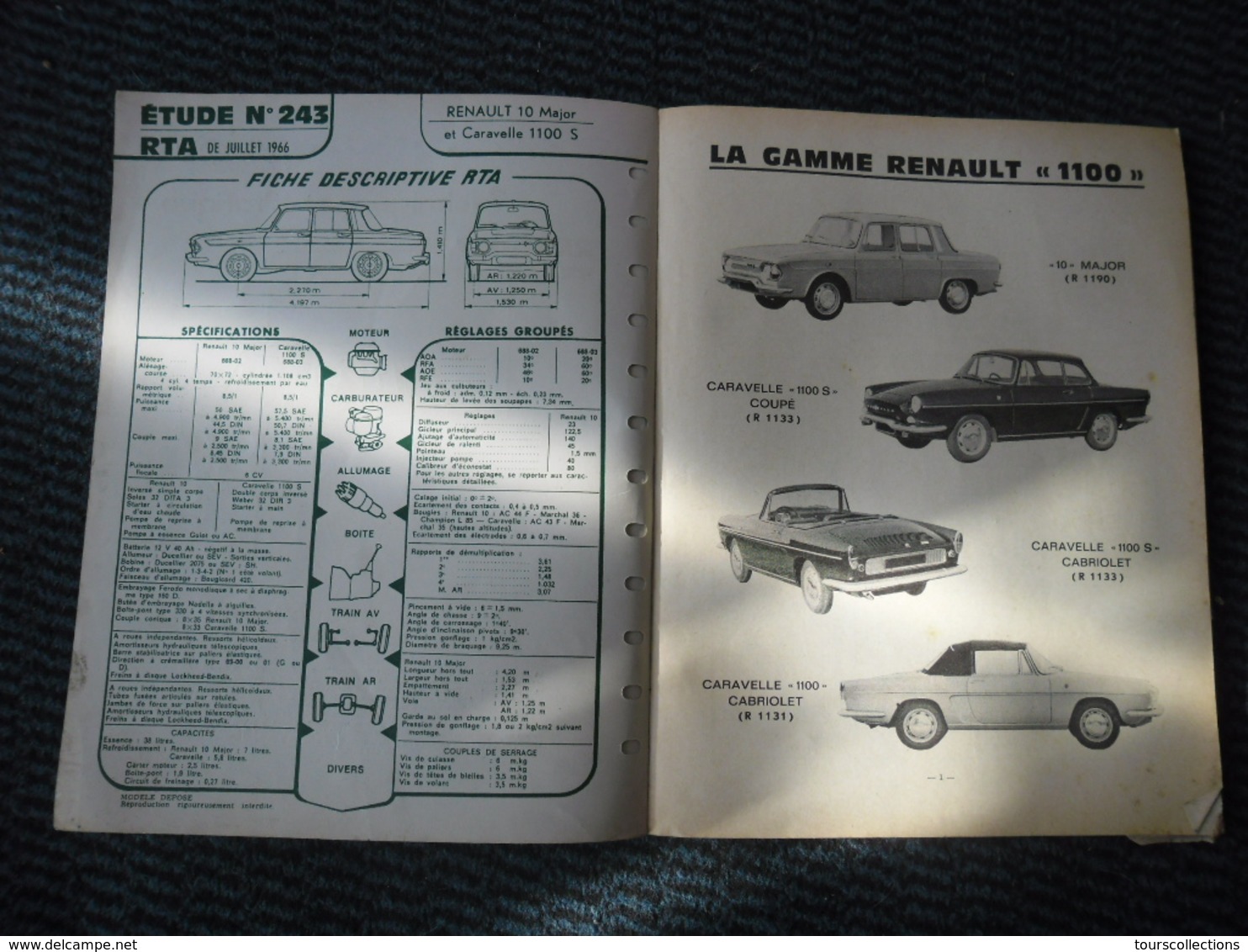 Revue Technique Automobile RENAULT 10 - N°243 Juillet 1966 - Et FIAT 500 Et 500 D - Auto/Moto