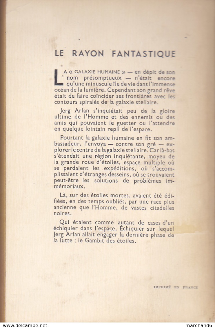 Science Fiction Le Rayon Fantastique Le Gambit Des étoiles N°62 Gerard Klein 1958 - Le Rayon Fantastique