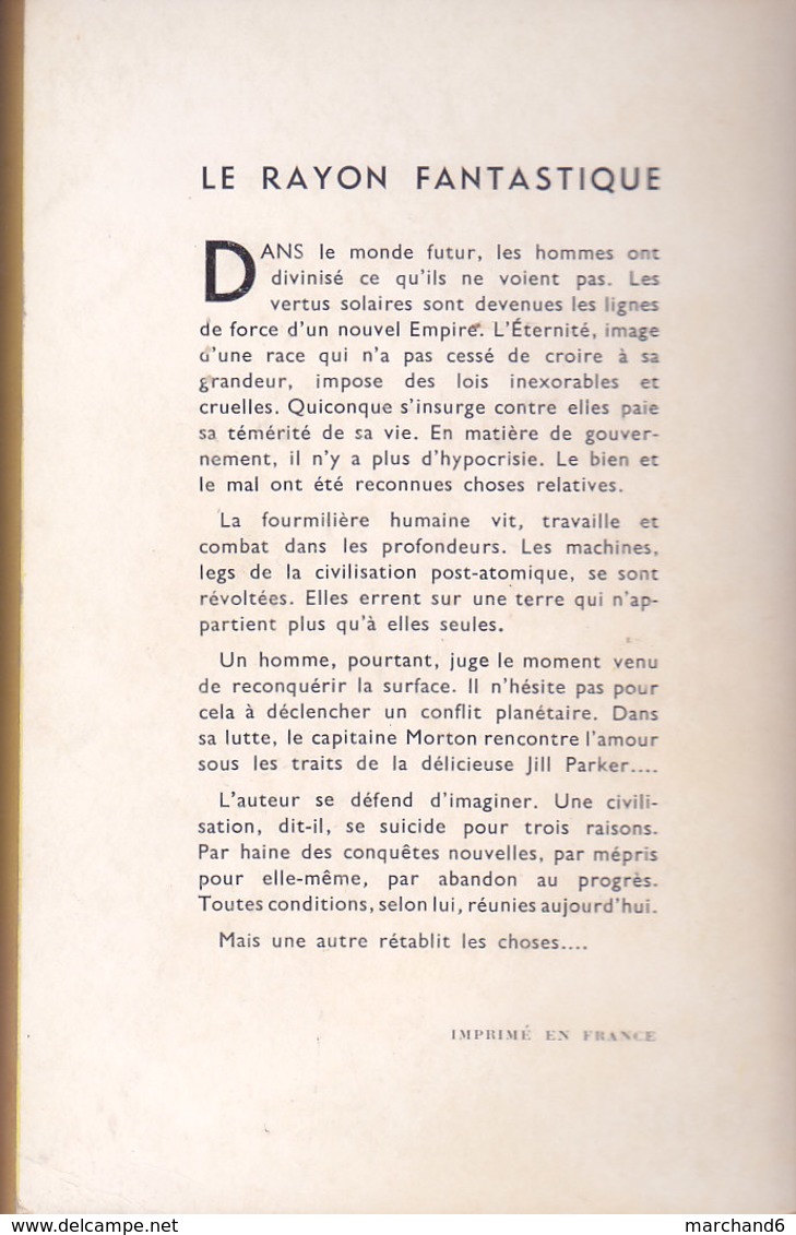 Science Fiction Le Rayon Fantastique La Guerre Des Machines N°66 Lieutenant Kijé 1959 - Le Rayon Fantastique