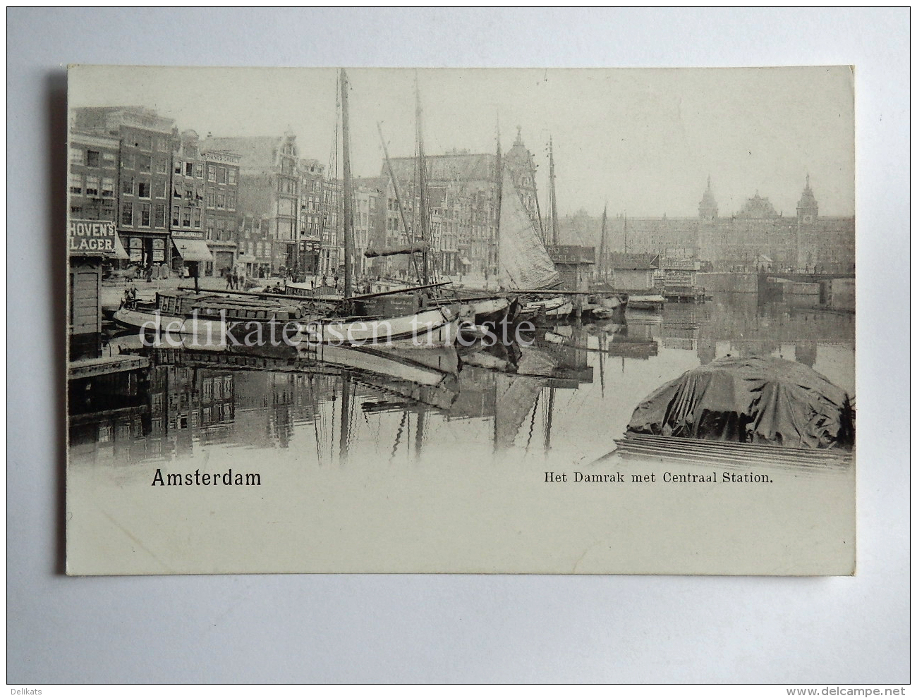 PAESI BASSI Nederland AMSTERDAM Het Damrak Met Centraal Station AK Old Postcard - Amsterdam