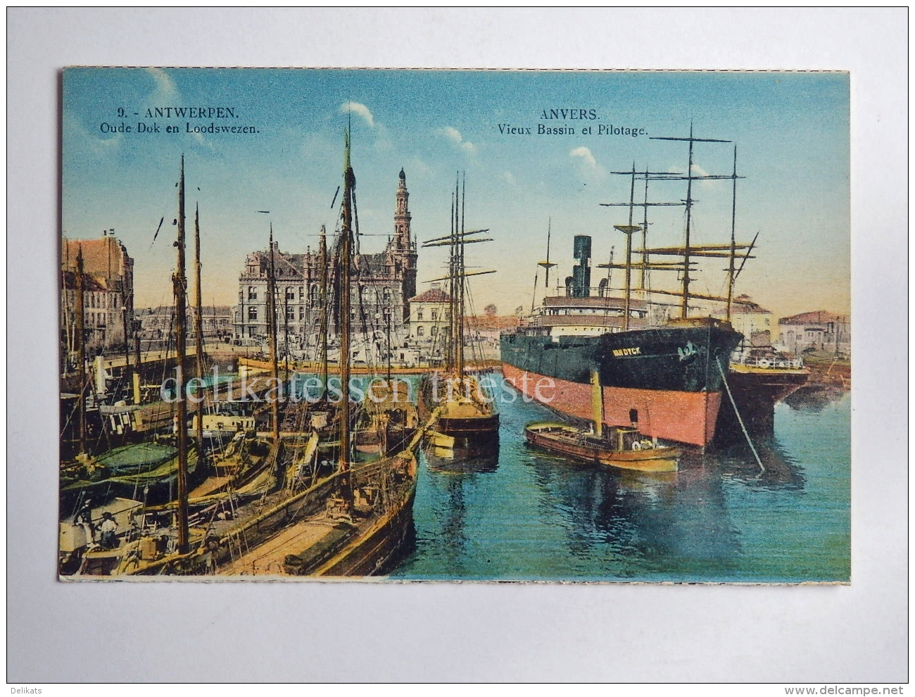 BELGIO BELGIUM Belgique ANTWERPEN ANVERS Ship VANDYK AK Old Postcard - Antwerpen