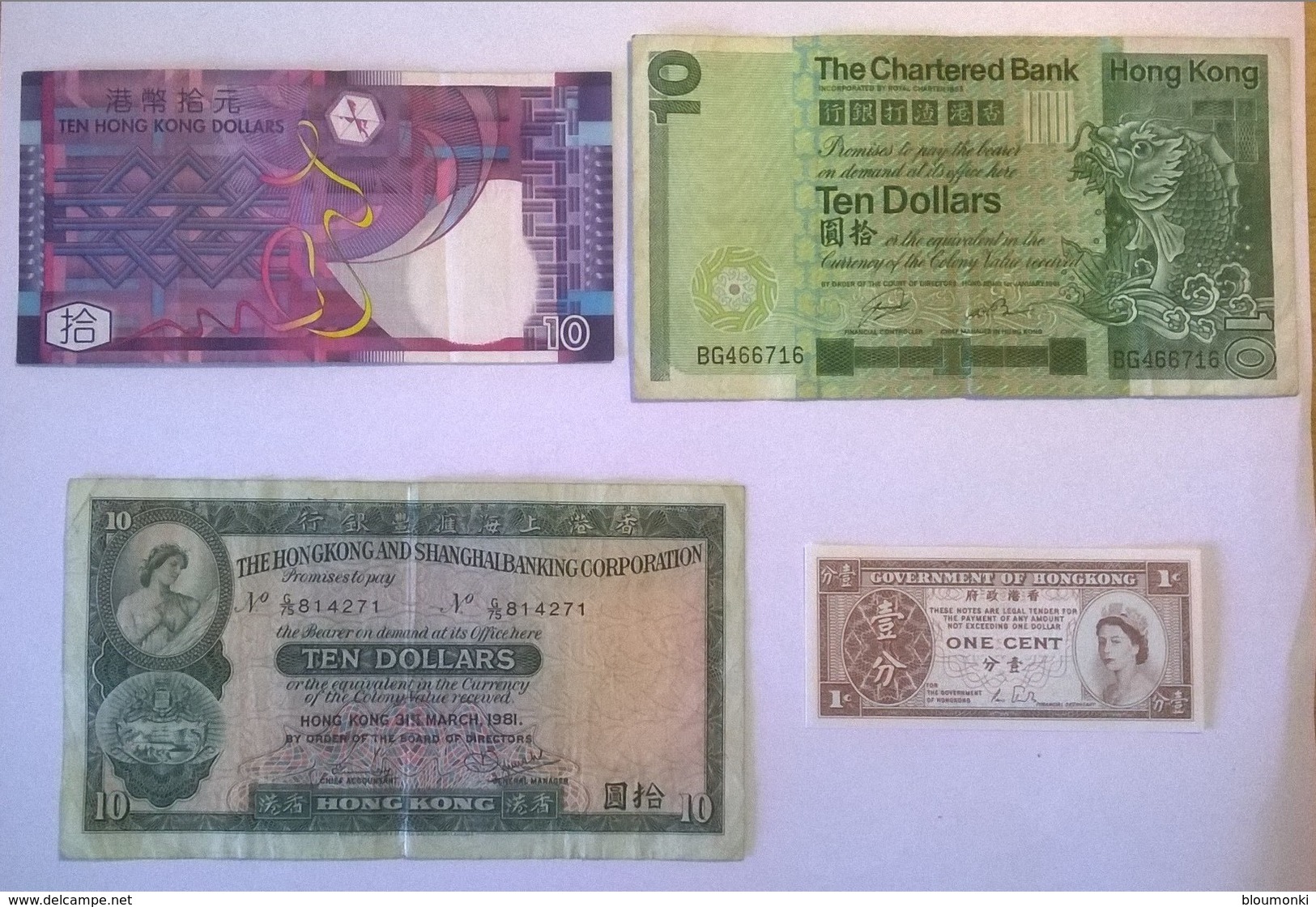 Lot De 4 Billets De Banque HONG KONG Dollars - Hong Kong