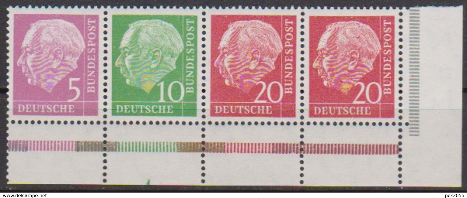 Bund 1958 Zdr. MiNr. W20 X  ** Heuss Bogenecke ( 1898 ) - Zusammendrucke