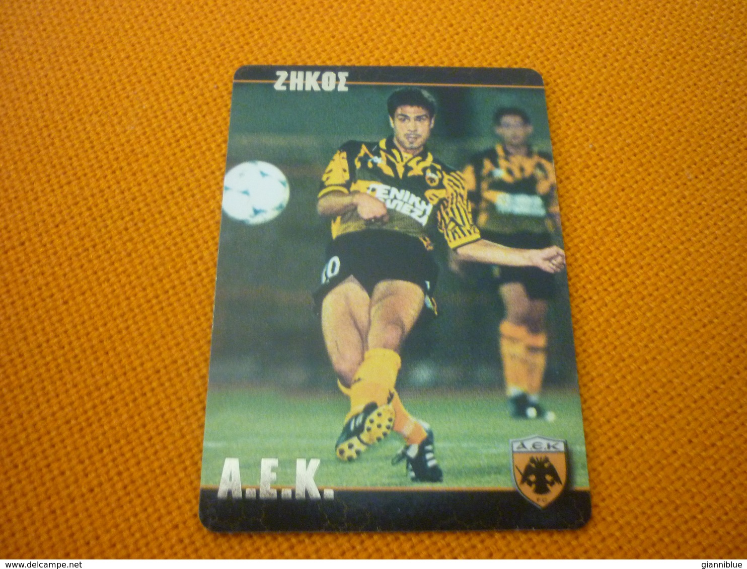 Akis Zikos AEK AS Monaco Old Greek Football Game Trading Card - Autres & Non Classés