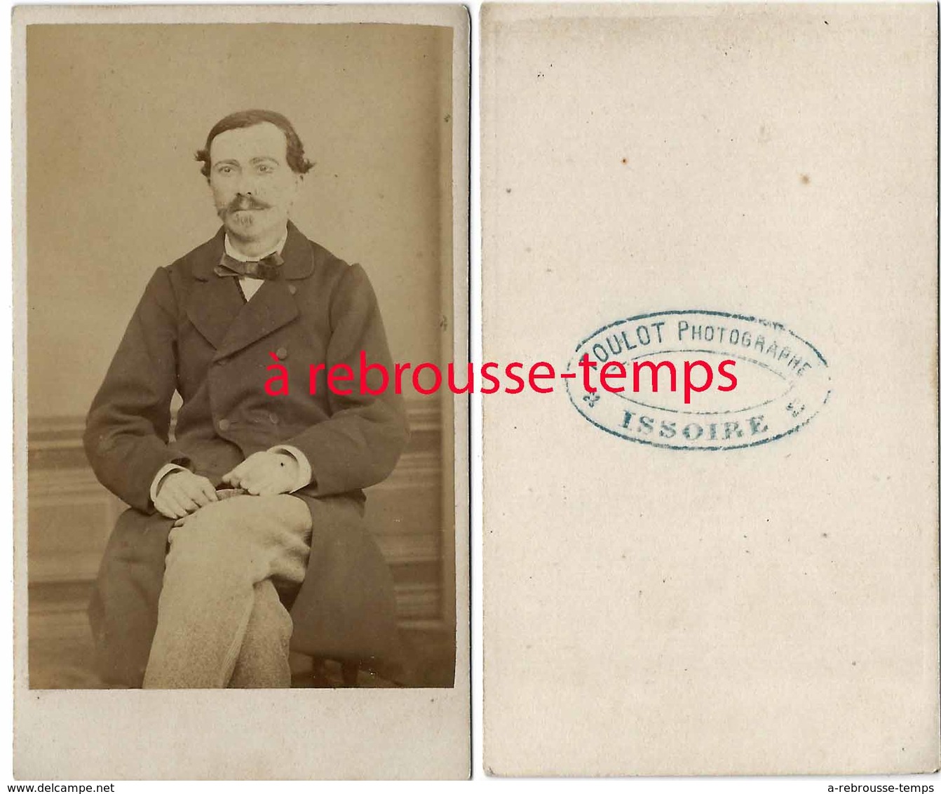 CDV 1ère époque-homme élégant- Toulot Photographe à Issoire - Anciennes (Av. 1900)