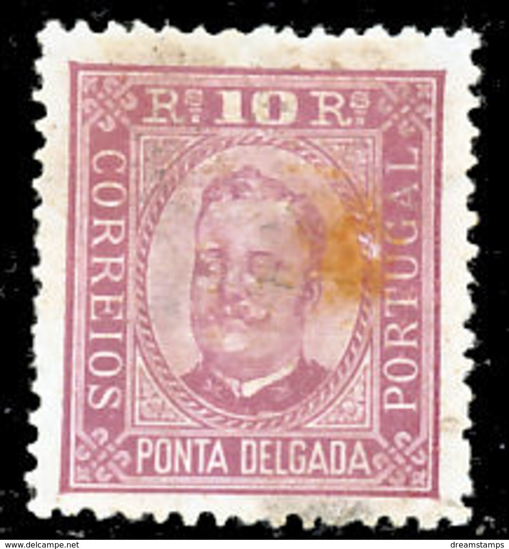 !										■■■■■ds■■ P.Delgada 1892 AF#02 * King Carlos Neto 10 Réis 12,5 (x9332) - Ponta Delgada