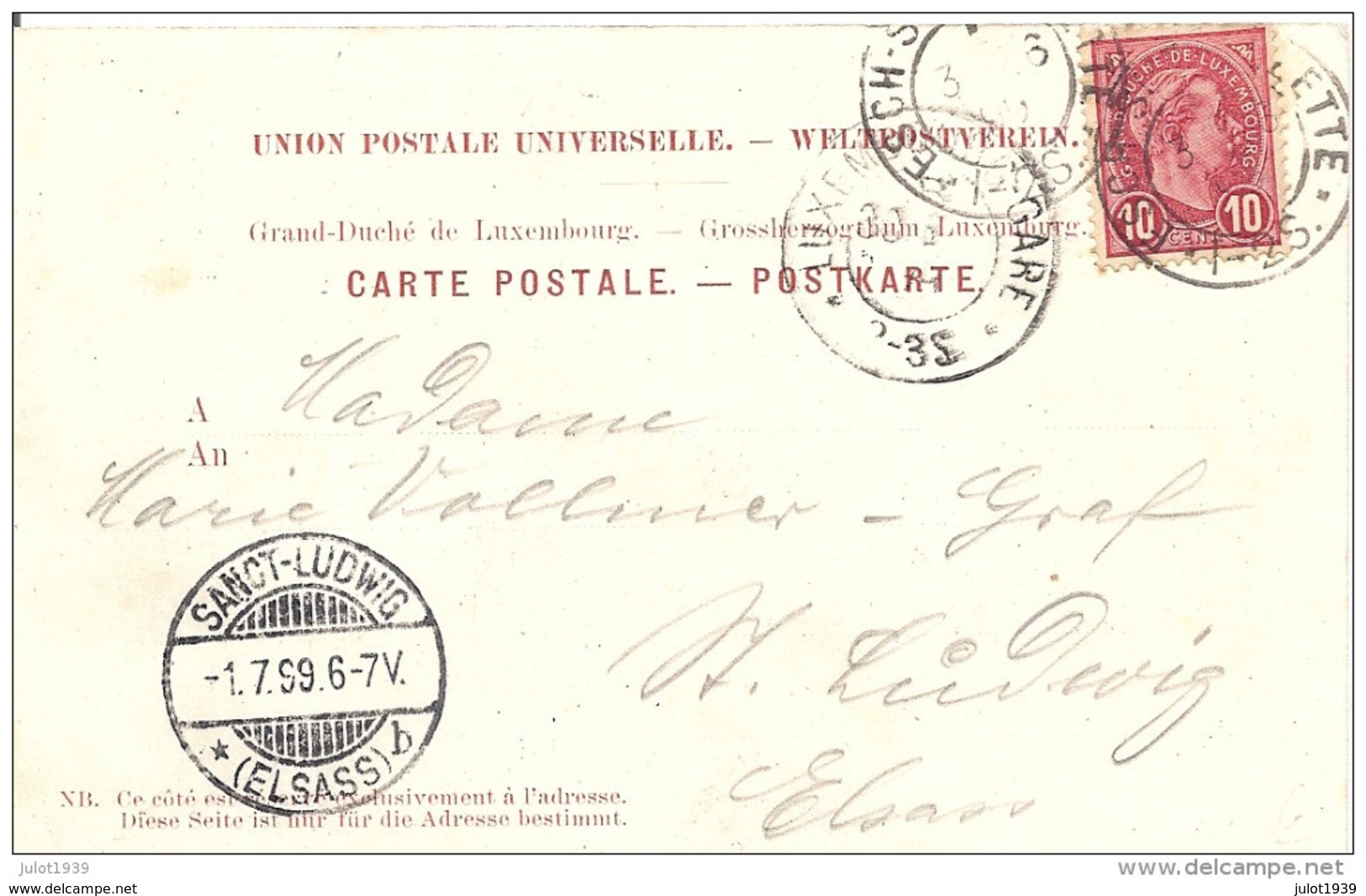 ALLE ..-- DVD 7372 . 1905 Vers CHARLEVILLE ( Melle Ida PIRE ) . Voir Verso . - Vresse-sur-Semois