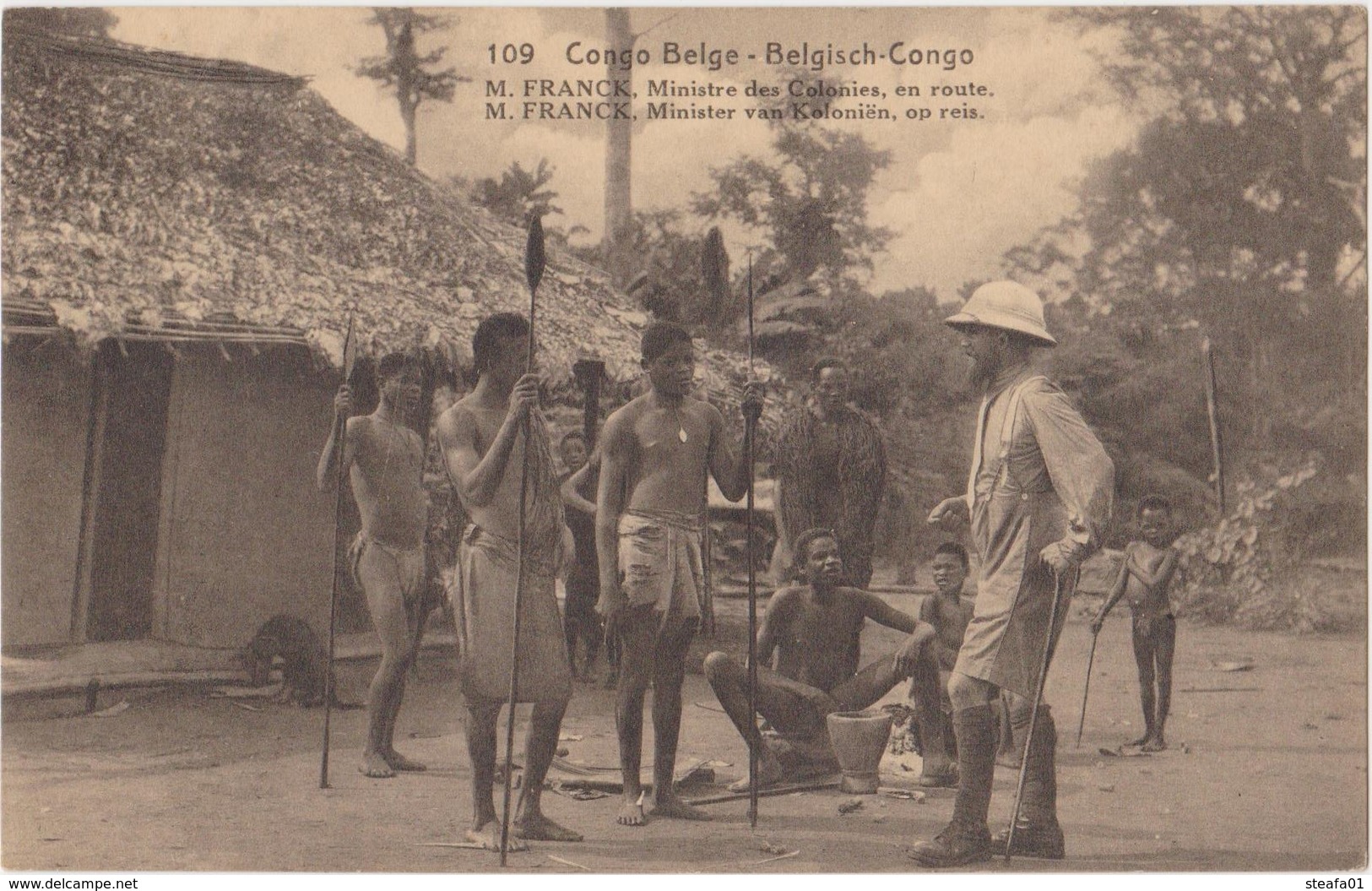 Congo Belge-Belgisch Congo M.Franck Minister Van Koloniën Op Reis, Ministre Des Colonies En Route.Stempel Boma - Belgian Congo