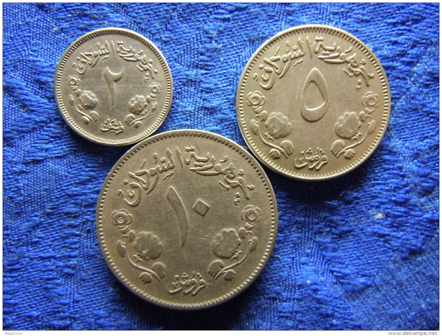 SUDAN 2, 5, 10 GHIRSH 1376/1956, KM33, 34.1, 35.1 - Sudan