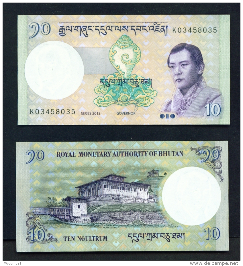 BHUTAN  -  2013  10 Ngultrum  UNC Banknote - Bhután