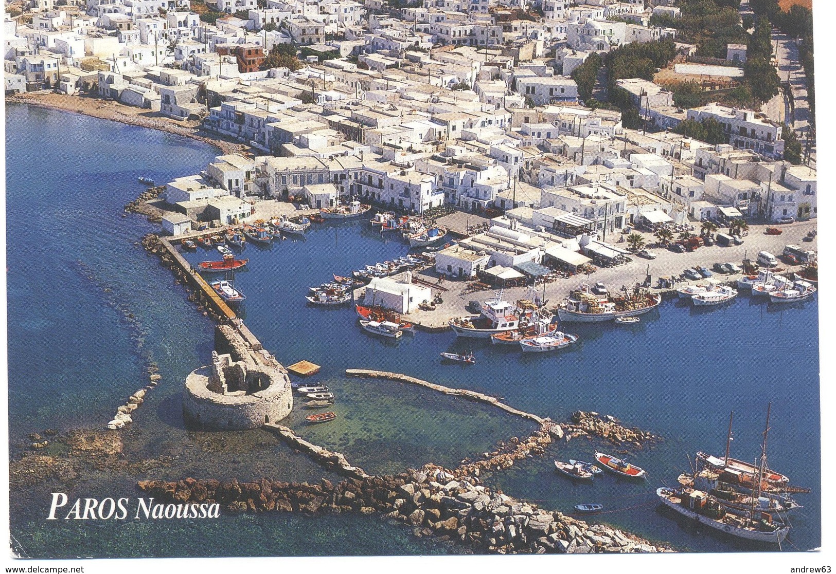 GRECIA - GREECE - GRECE - GRIECHENLAND - 2002?? - 60 - Paros Naoussa - Panorama - Viaggiata Da Naoussa Per Mechelen, Bel - Grecia