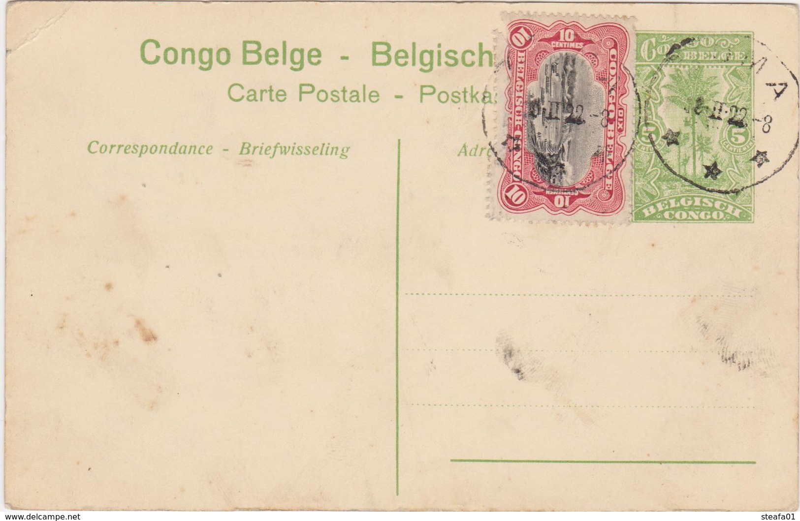 Congo Belge-Belgisch Congo Api, Olifanten Met Kar, Eléphants Trainant Chariot. - Congo Belge