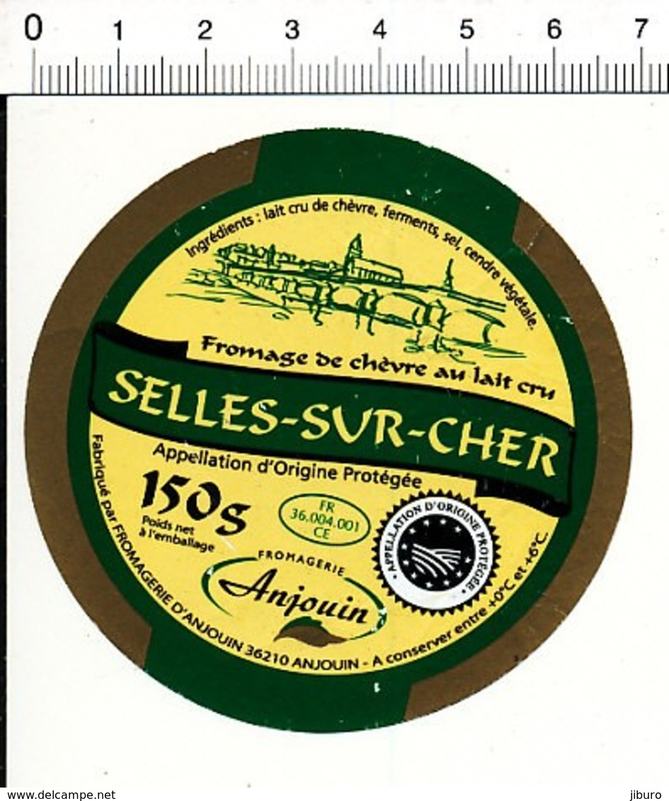 Etiquette Fromage De Chèvre Selles-sur-Cher Fromagerie Anjouin   51C11 - Kaas