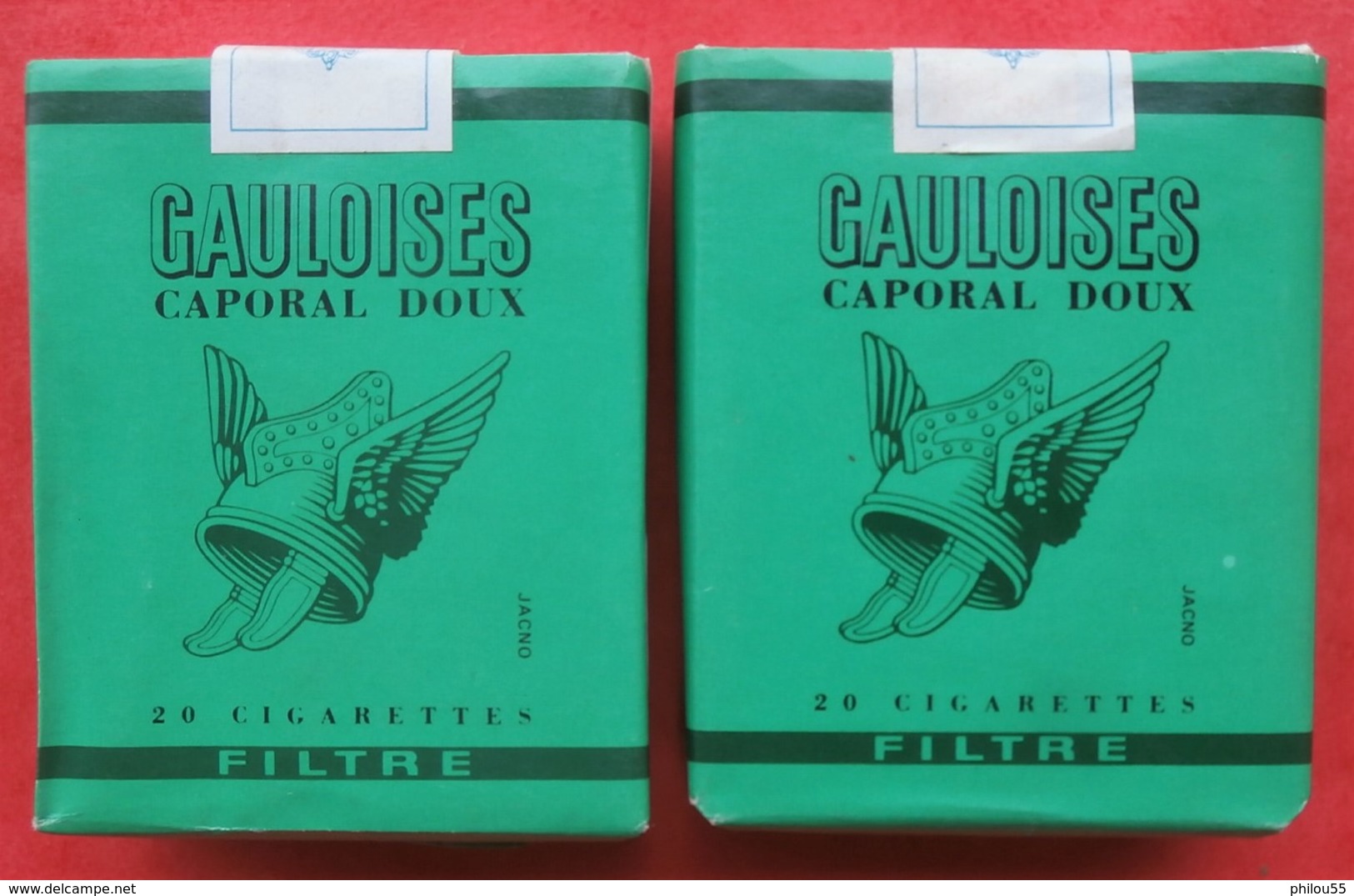 COLLECTION 2 Paquets De GAULOISES VERTES Filtre Caporal Doux JACNO - Autres & Non Classés