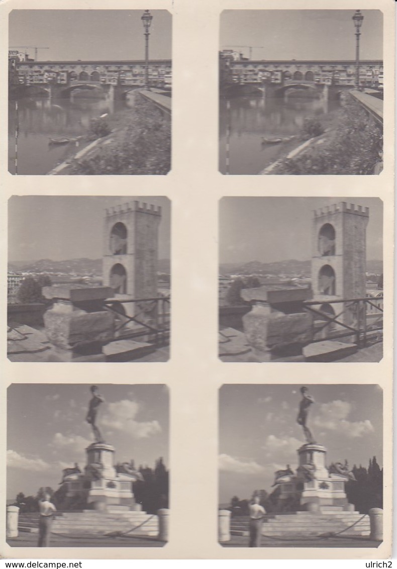Stereo-Fotos Florenz Firenze - Ponte Vecchio - David - S. Nicolo (33763) - Stereoscoop