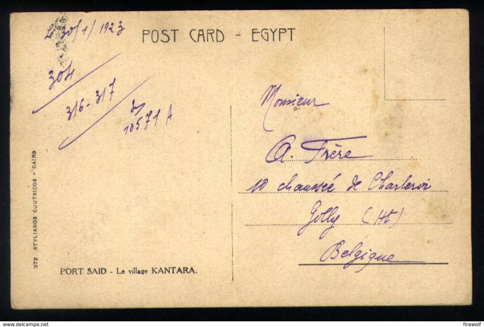 B10 - Egypt - Port Said - Kantara Village - Ship Camels - Used Alexandria 1923 - Port-Saïd