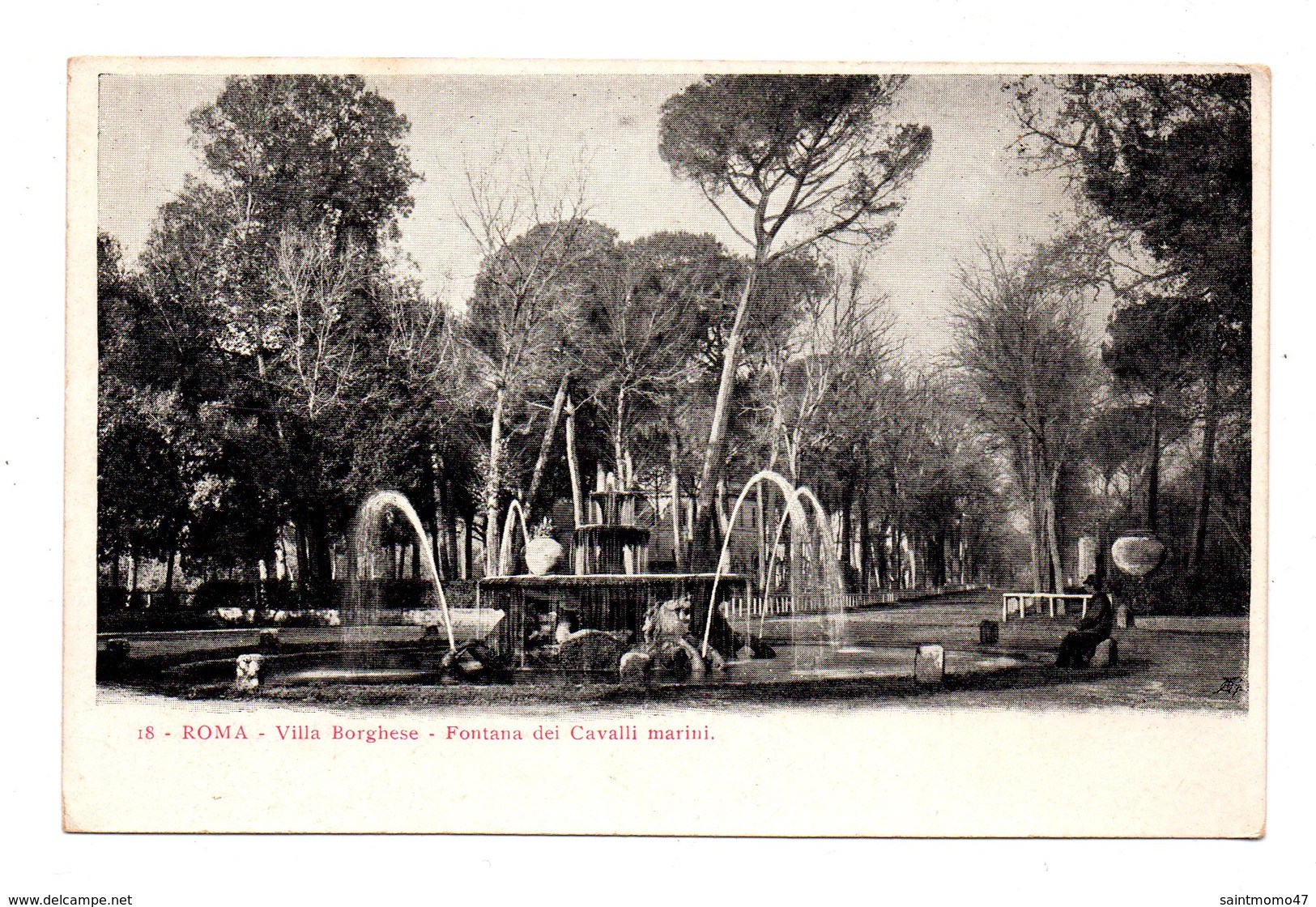 ITALIE . ROMA . VILLA BORGHESE . FONTANA DEI CAVALLI MARINI - Réf. N°8398 - - Parks & Gärten