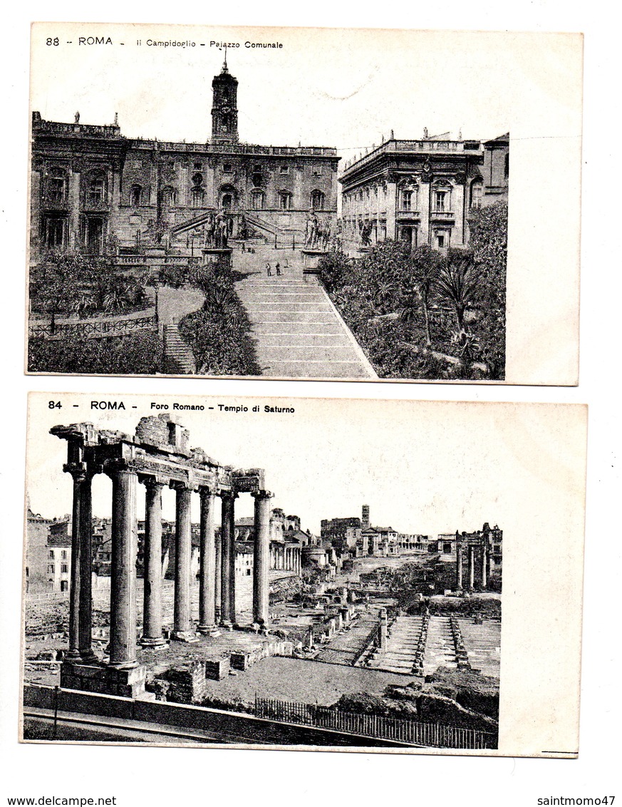 ITALIE . ROMA . " IL CAMPIDOGLIO . PALAZZO COMUNALE " & " FORO ROMANO  " . 2 CARTES POSTALES - Réf. N°8409 - - Sammlungen & Lose