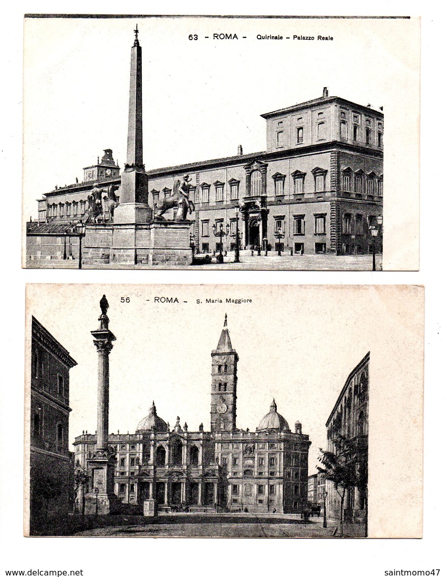 ITALIE . ROMA . " QUIRINALE . PALAZZO REALE " & " S. MARIA MAGGIORE " . 2 CARTES POSTALES - Réf. N°8412 - - Colecciones & Lotes