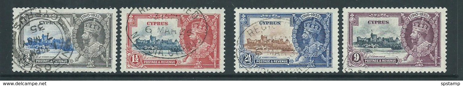 Cyprus 1935 KGV Silver Jubilee Set 4 FU - Unused Stamps