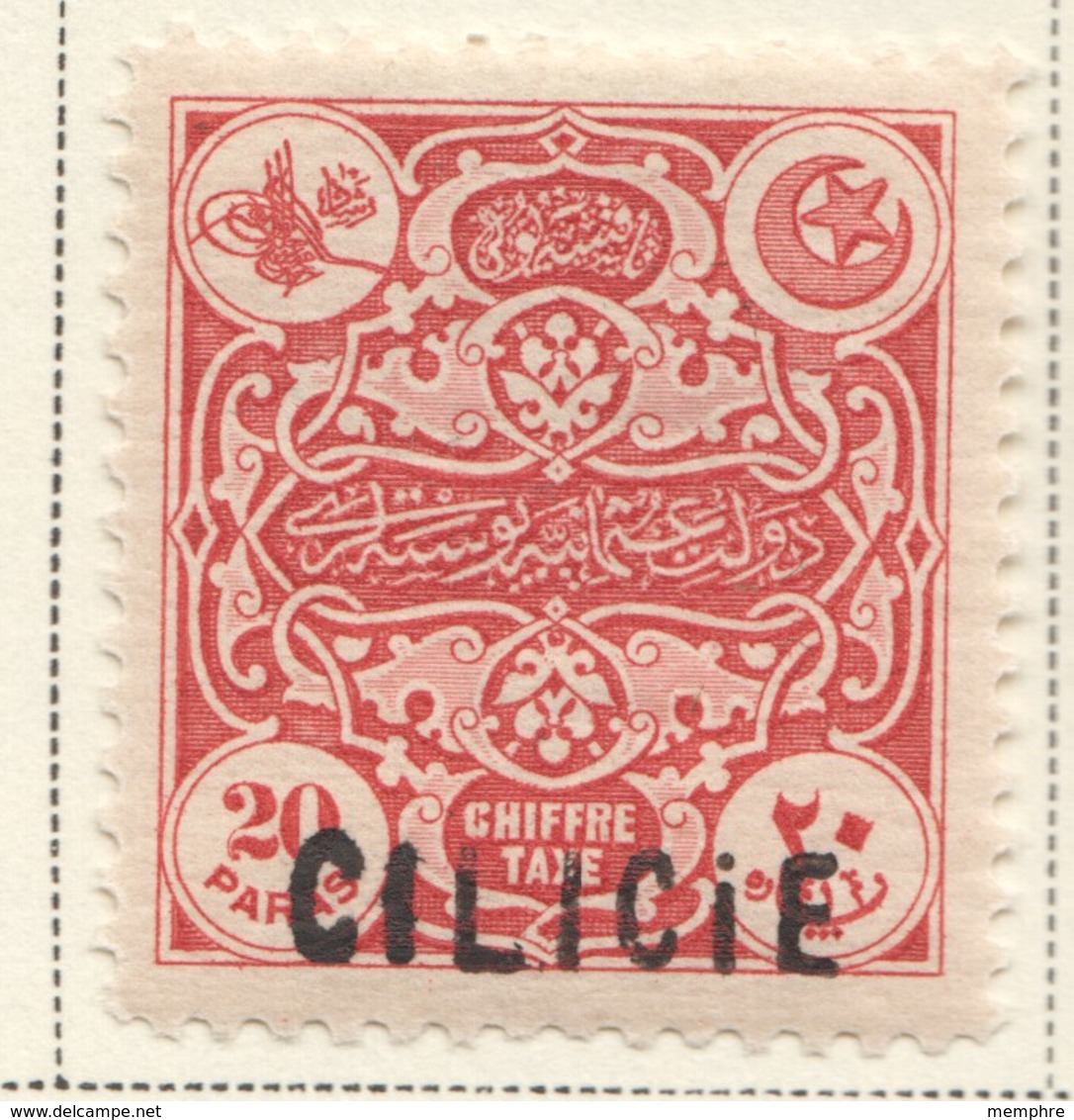 CILICIE 1919   Timbre Taxe Turc  20 Pa  - Petite Surcharge Yv T 6 * MH - Neufs