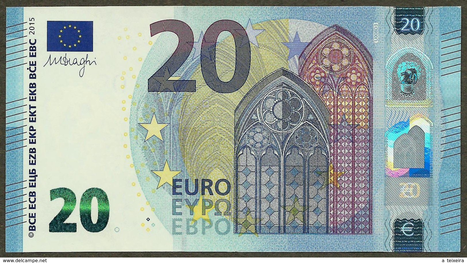 France - 20 Euro - U008 D3 - UC1165555558 - Draghi - AUNC - 20 Euro