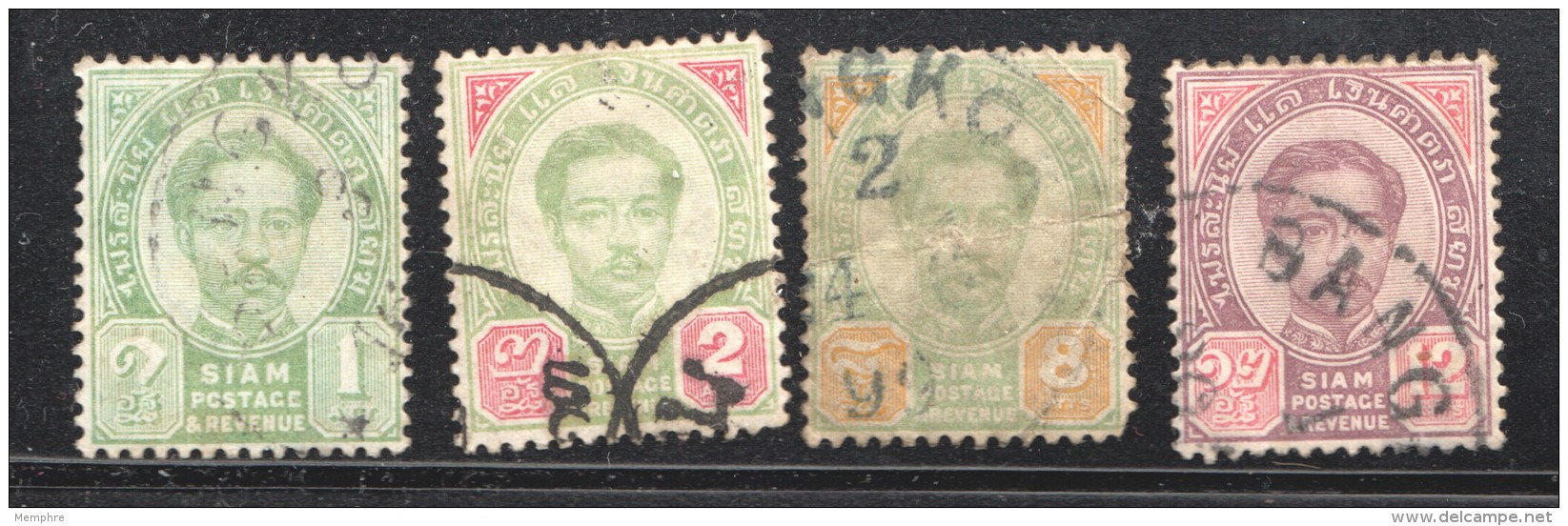 1887-91  Roi  4 Valeurs Oblitérés - Thaïlande