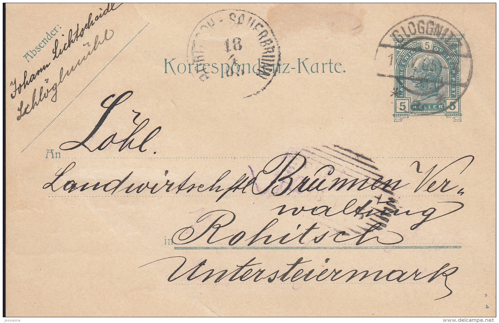 Correspondenz  - Karte - 1905 - Stempel Gloggnitz Nach Rohitsch Sauerbrunn - Gebraucht