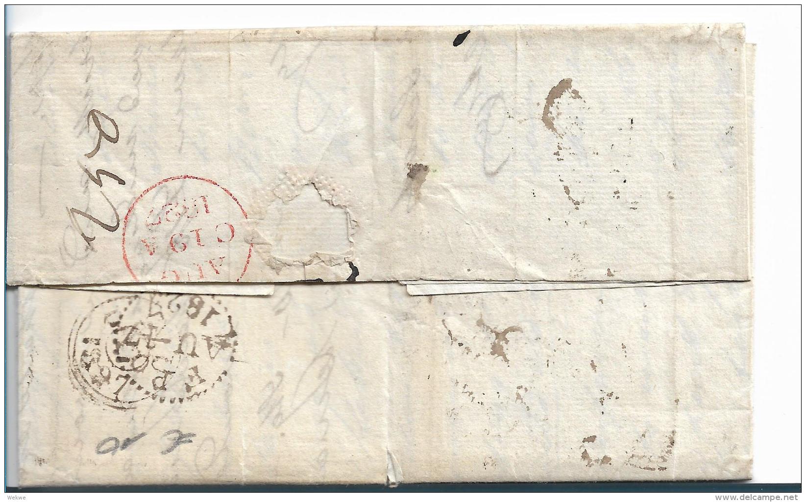 DK-V002a /  DÄNEMARK - Copenhagen 1827 Nach Schottland Via  Hamburg - ...-1851 Prephilately