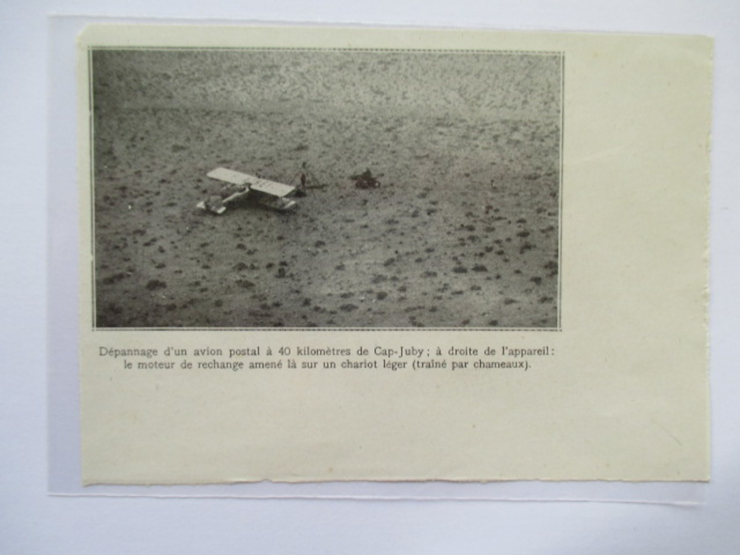 1928 - Tarfaya - Cap Juby Rio De Oro - Escale Aeropostale    - Ancienne Coupure De Presse (Encart Photo) - Historische Documenten