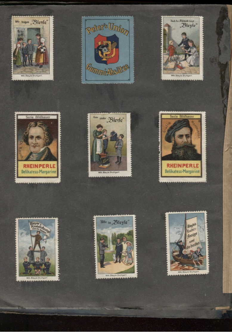 Reklame-Marken Vignettes / timbres publicitaires collés Album allemand en mauvais état "1912" Port Fr 6,40 EUR