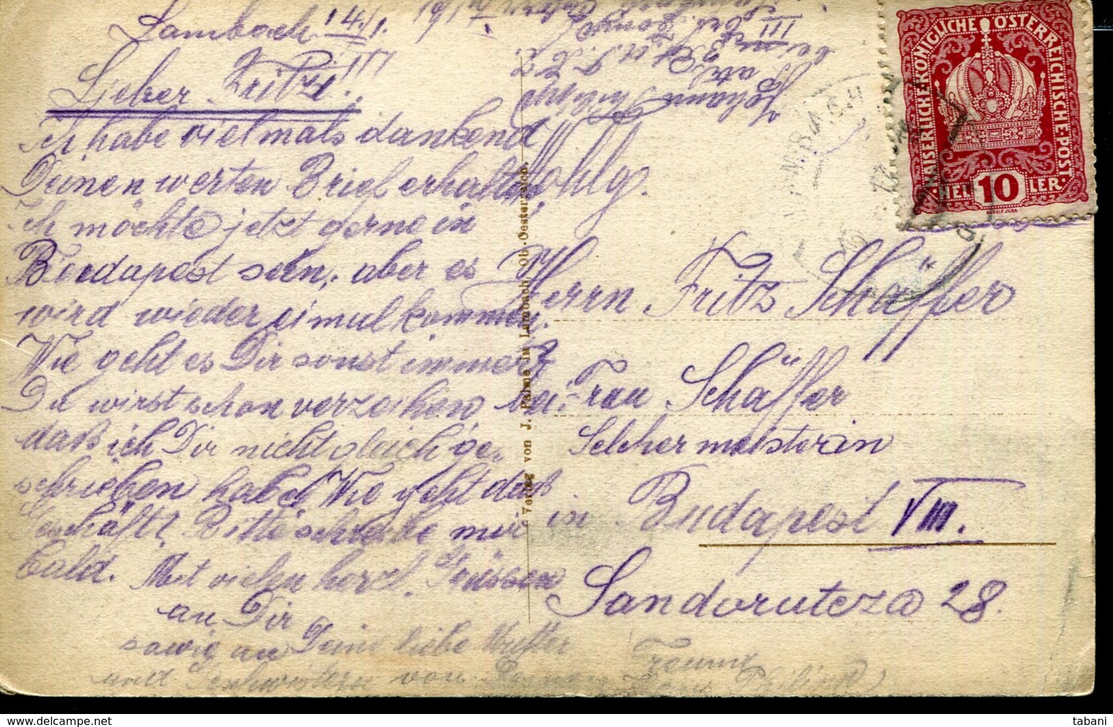 AUSTRIA LAMBACH 1917 OBERÖSTERREICH OLD POSTCARD - Lambach