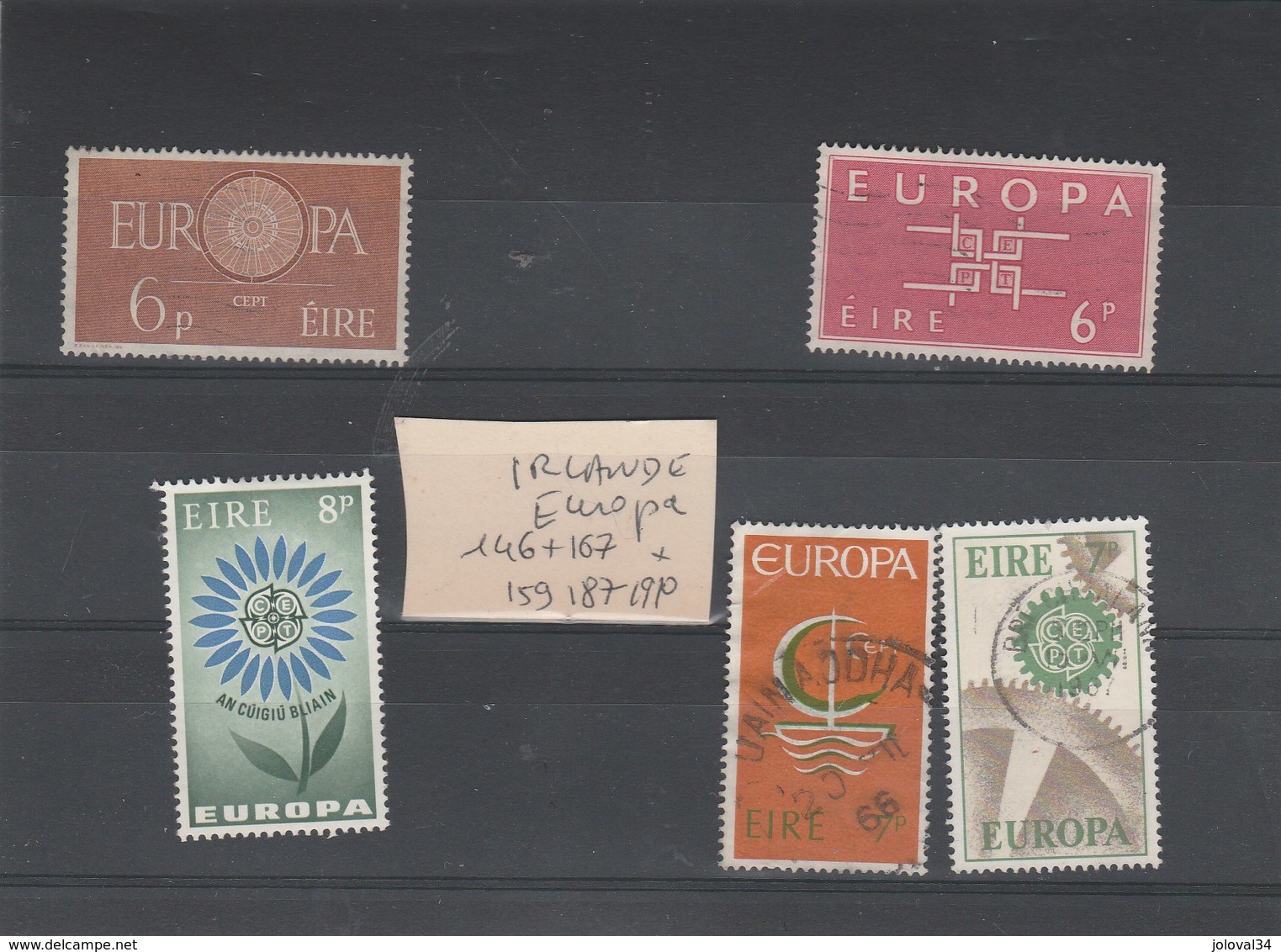 IRLANDE - 5 Timbres Europa Yvert 146 + 167 ,159, 187, 191 - Collections, Lots & Séries