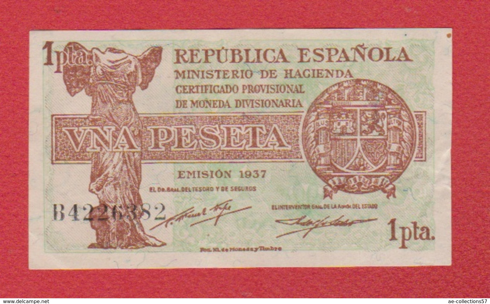 Espagne  / 1 Peseta 1937 - 1-2 Pesetas