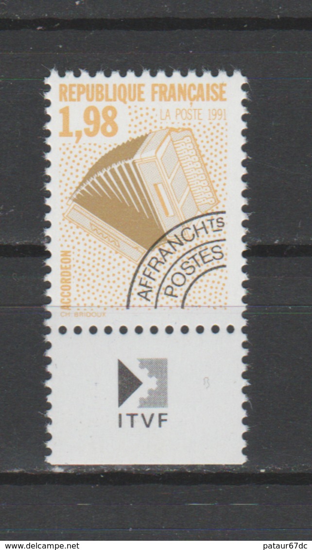 FRANCE / 1992 / Y&T PREO N° 214 ** : "Instruments De Musique" - 4ème Série (Saxophone Dent 13) BdF ITVF - Gomme Intacte - 1989-2008