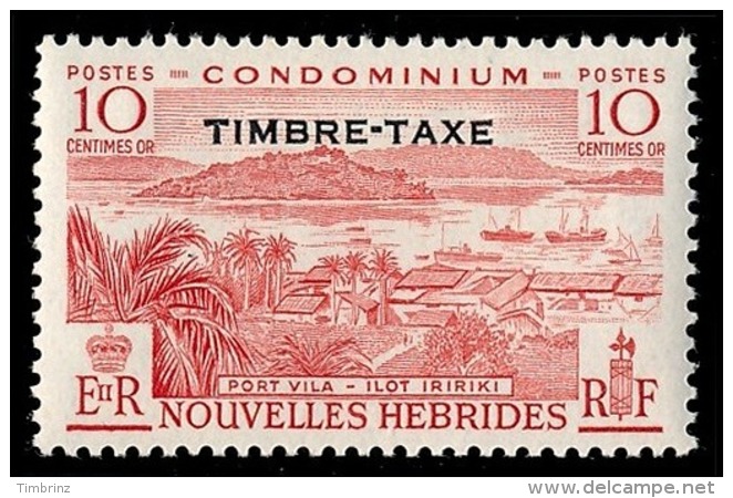NOUVELLES HEBRIDES 1957 - Yv. Taxe 37 * - Port Vila 10c ; TIMBRE-TAXE  ..Réf.AFA23039 - Strafport