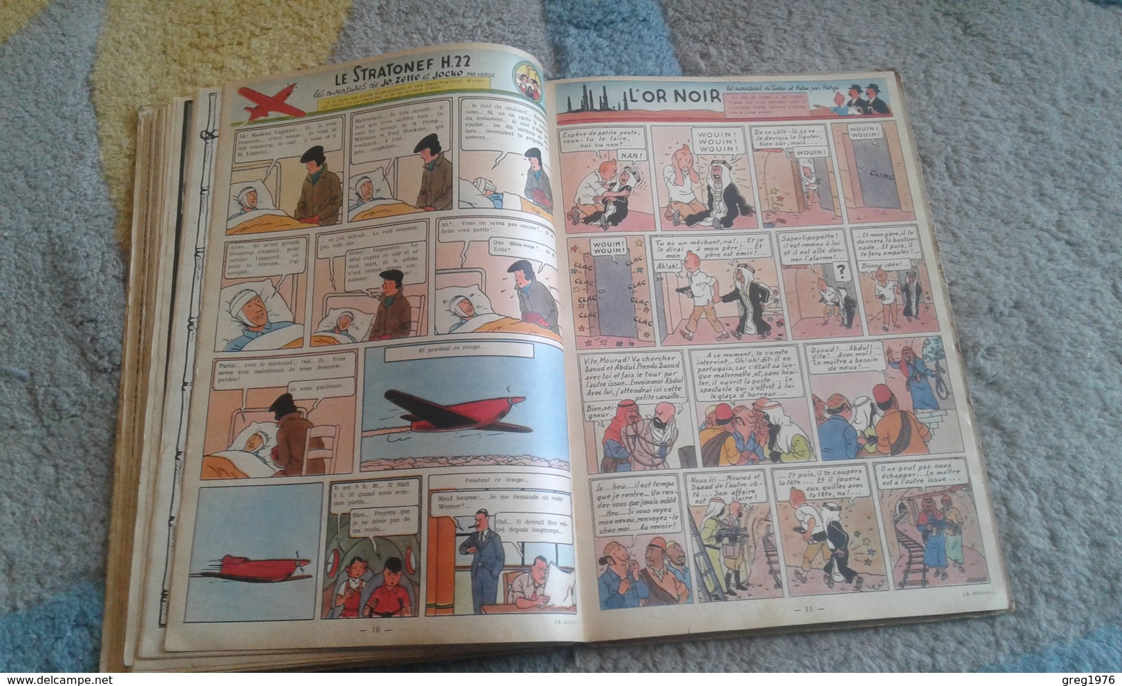 Recueil Tintin numéro 10 - 1949 - 3 eme année -Edition Belge - Etat Moyen