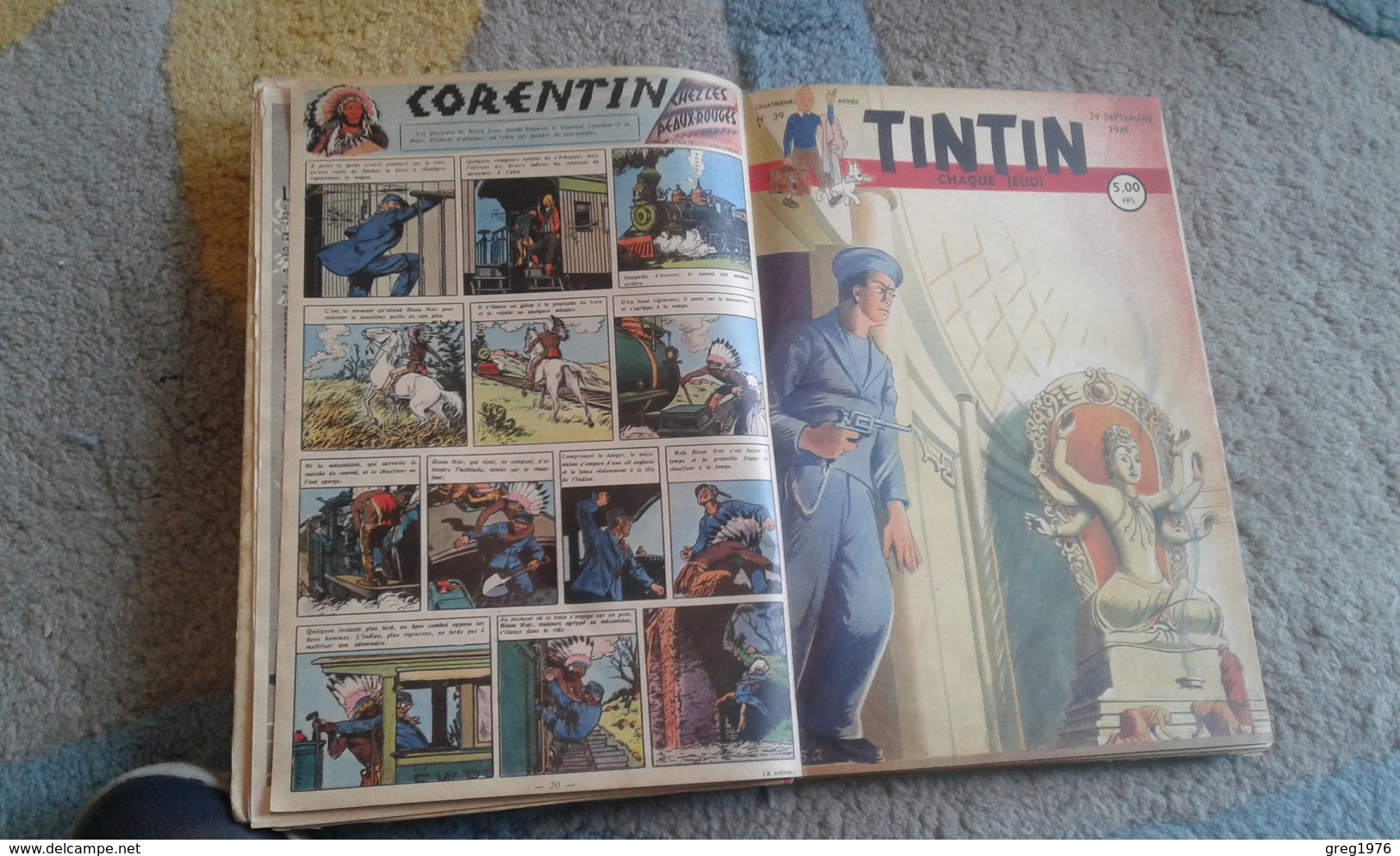 Recueil Tintin numéro 10 - 1949 - 3 eme année -Edition Belge - Etat Moyen