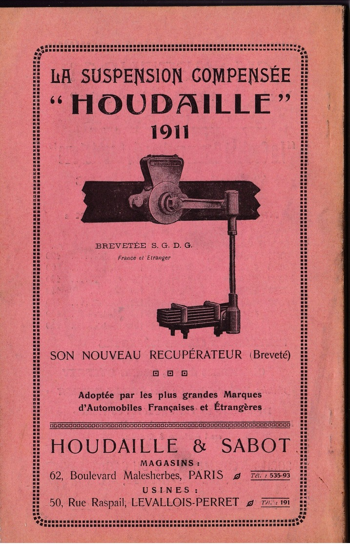 Automobile : Annuaire 1911 De La Société Des Cochers Et Conducteurs D'automobiles 156 P + Publicités - Autres & Non Classés