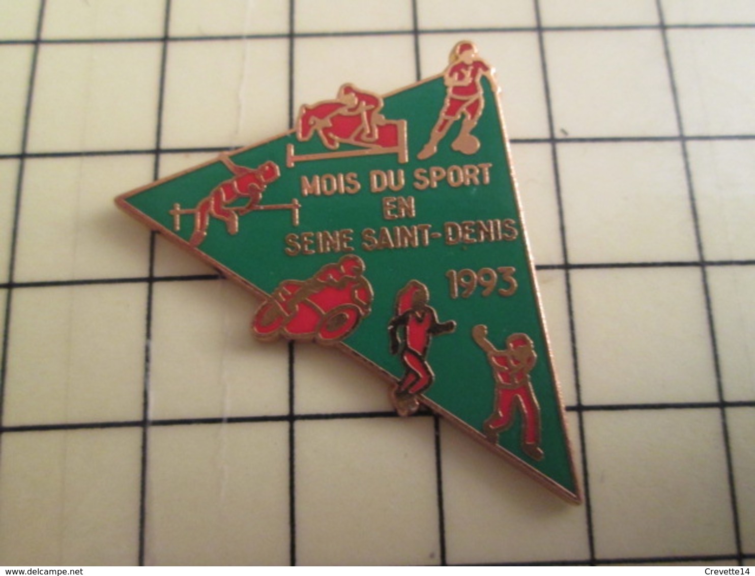 Pin513a Pin's Pins / Rare Et De Belle Qualité / SPORTS : MOIS DU SPORT SEINE ST DENIS 1993 PETANQUE MOTO FOOT EQUITATION - Bowls - Pétanque