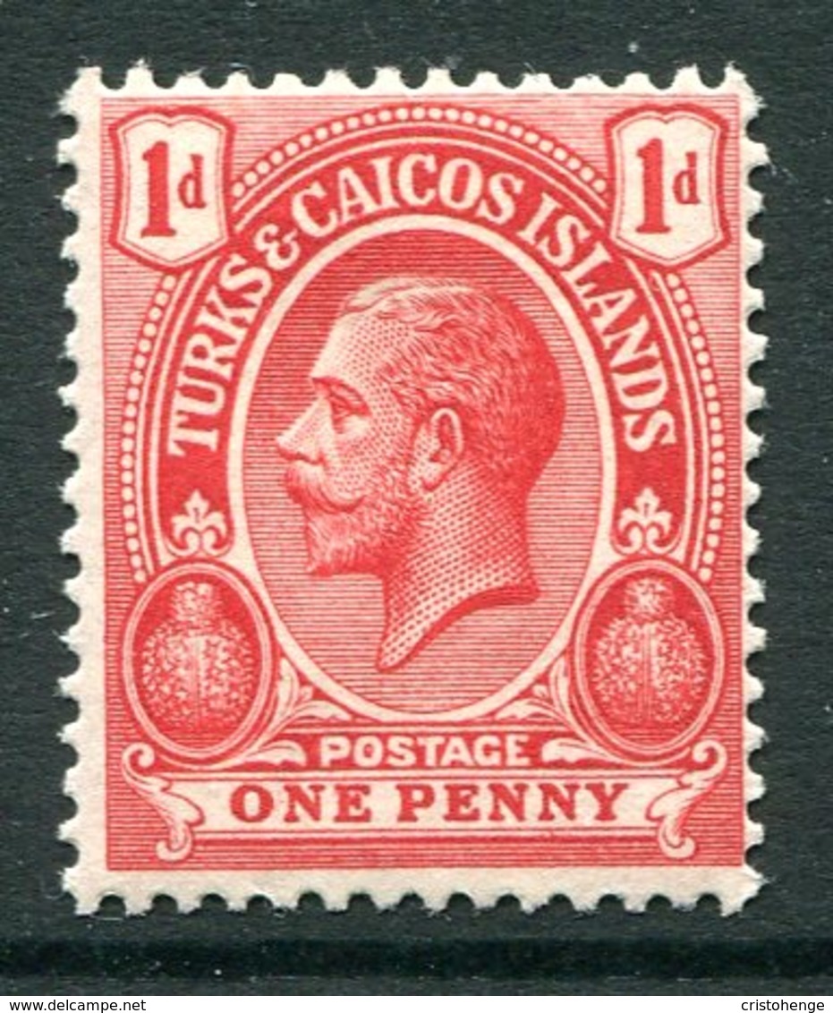 Turks And Caicos Islands 1913-21 KGV (Wmk. Mult. Crown CA) - 1d Red HM (SG 130) - Turks And Caicos