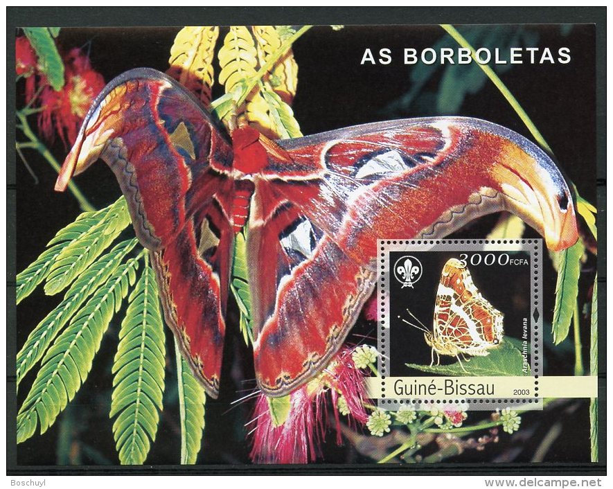 Guinea Bissau, 2003, Butterflies, Flowers, Insects, Animals, Flora, Fauna, Scouting, MNH, Michel Block 429 - Guinée-Bissau